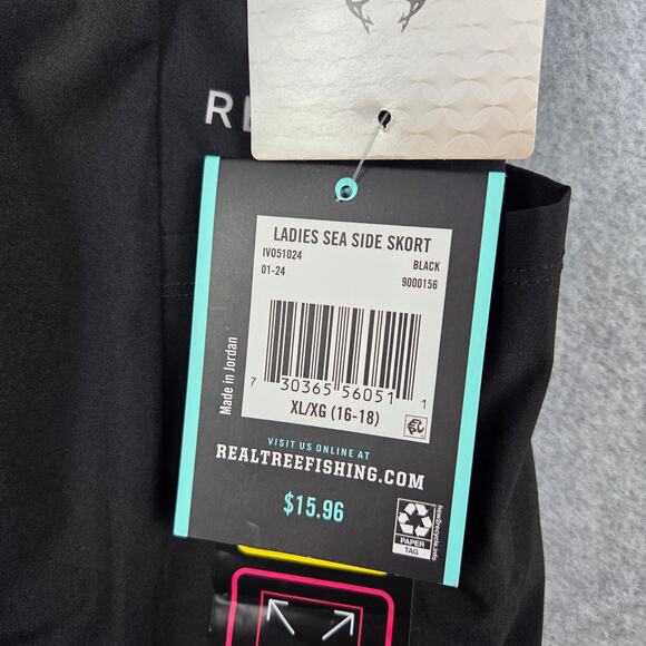 Realtree Skort Womens Size XL (16-18) Black Pockets UPF50 NEW with Tag - Picture 5 of 8